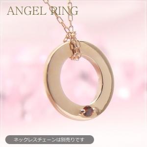 刻印できる誕生石エンジェルリング ANGEL RING 天使の輪 ベビーリング K10ピンクトゴールド 宝石1個 ネックレスチェーンは別売りです｜facet