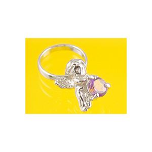 エンジェルベビーリング K14ホワイトゴールド アメジスト