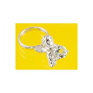 エンジェルベビーリング K14ホワイトゴールド アクアマリン