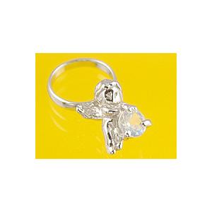 エンジェルベビーリング K14ホワイトゴールド ムーンストーン