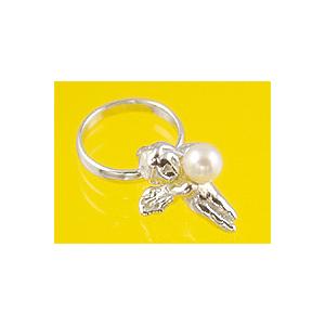 エンジェルベビーリング K14ホワイトゴールド パール