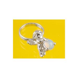 エンジェルベビーリング K14ホワイトゴールド オパール