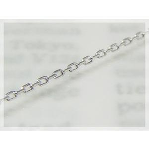 アズキネックレス：スライド調整式(長さ45cm：幅0.8mm)/ホワイトゴールドK10