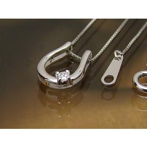 チェーン付誕生石ペンダント バテイ 馬蹄 プラチナ ダイヤモンド