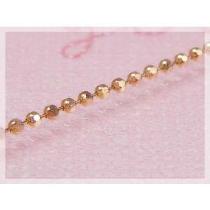 カットボールチェーンブレスレット 長さ18cm：幅1.2mm ピンクゴールドK18