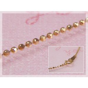 カットボールネックレス 長さ50cm：幅1.0mm ピンクゴールドK10