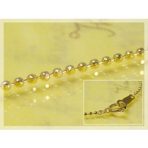 カットボールネックレス 長さ50cm：幅1.0mm イエローゴールドK18