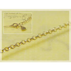 ハーフラウンドネックレス：ハートプレート 長さ45cm：幅1.0mm イエローゴールドK10