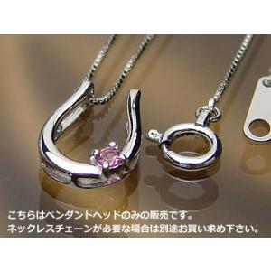 誕生石ペンダント バテイ 馬蹄 ヘッド プラチナ ピンクトリマリン