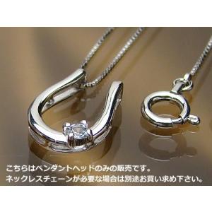 誕生石ペンダント バテイ 馬蹄 ヘッド ホワイトゴールド アクアマリン