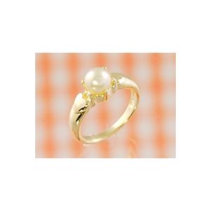 ジュエルベビーリング K18イエローゴールド パール