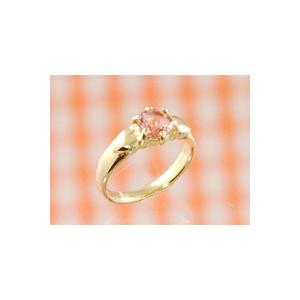 ジュエルベビーリング K18イエローゴールド ピンクトルマリン