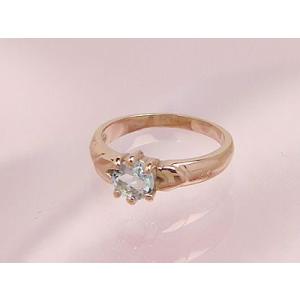 ジュエルベビーリング K10ピンクゴールド アクアマリン