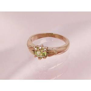 ジュエルベビーリング K10ピンクゴールド ペリドット