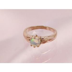 ジュエルベビーリング K10ピンクゴールド オパール