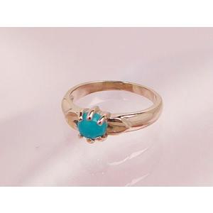 ジュエルベビーリング K10ピンクゴールド ターコイズ