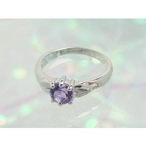 ジュエルベビーリング プラチナ アメジスト