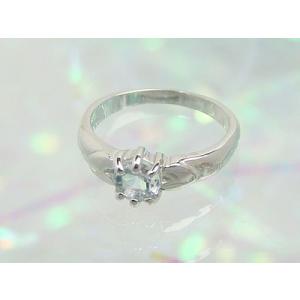 ジュエルベビーリング プラチナ アクアマリン