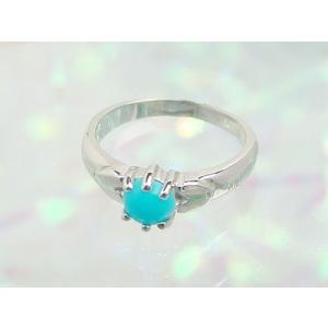 ジュエルベビーリング K10ホワイトゴールド ターコイズ