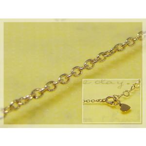 丸アズキネックレス：ハートプレート 長さ45cm：幅1.1mm イエローゴールドK10