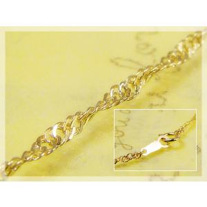 スクリューネックレス 長さ50cm：幅1.1mm イエローゴールドK10