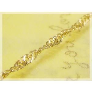 スクリューネックレス：スライド調整式(長さ45cm：幅1.1mm)/イエローゴールドK10