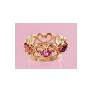 ティアラベビーリング宝石3個 K10ピンクゴールド 刻印タイプ
