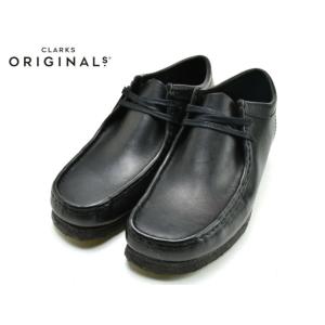 クラークス ワラビー ロー CLARKS WALLABEE UK規格 26155514 ブラックレザー BLACK｜facetofacegold