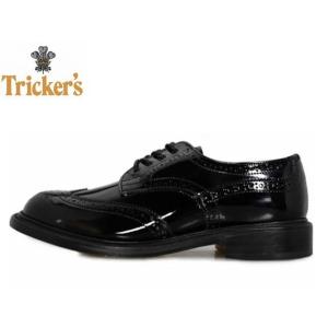 トリッカーズ レディース TRICKER&apos;S　Black Patent BURTON ダブルレザーソ...