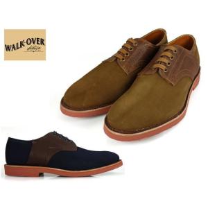 ウォークオーバー プレーントゥ サドルシューズ WALK-OVER