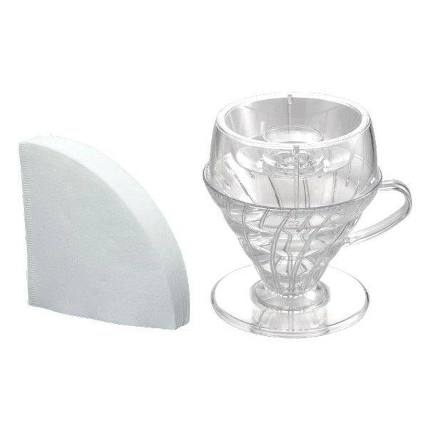 ハリオ V60 Drip-Assist Set 1〜4杯用 VCF-02W 40枚付き 透明