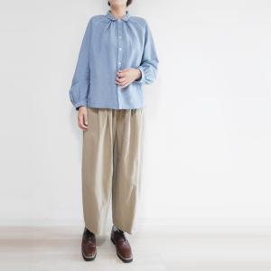 レディース シャツ ブラウス 前あき コットン...の詳細画像1