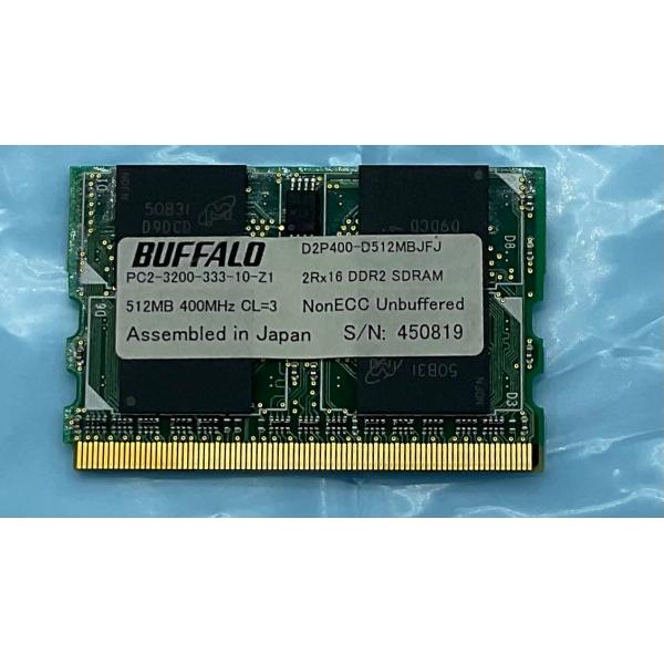 BUFFALO 512MB*1枚 PC2-3200S (DDR2-400) MICRODIMM ノー...