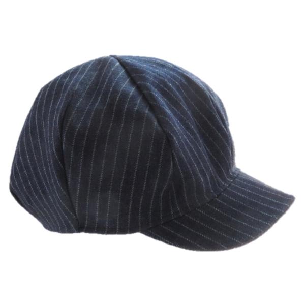 キャスケット　ピンストライプデニム