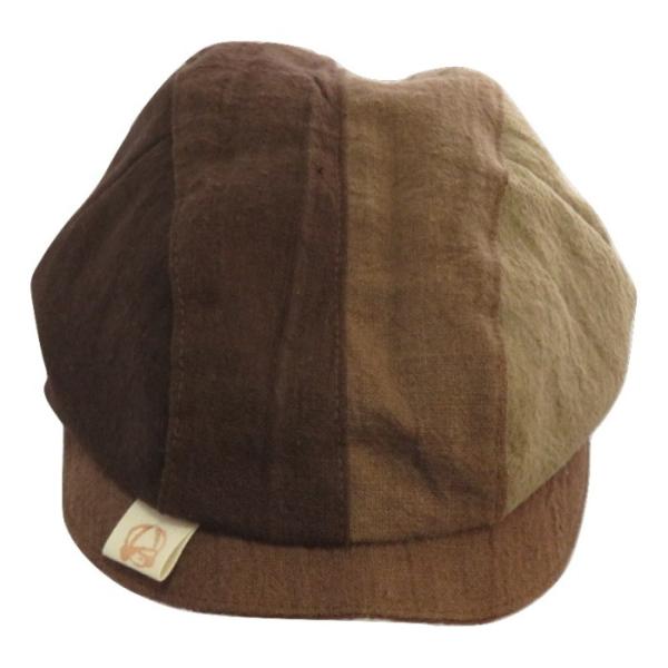 ハンチング帽　ピュアコットンのグラデーションモカ　