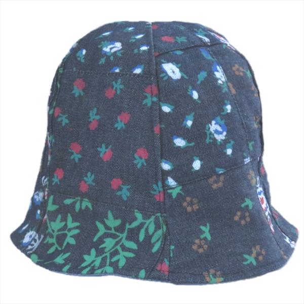 チューリップハット　花柄パッチワークデニム　チューリップハット　