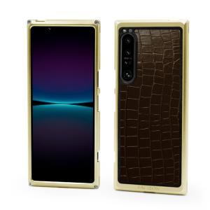 FACTRON Xperia 1 IV用 ジュラルミン削り出しジャケット SIMPLEX for Xperia 1 IV 【SO-51CSOG061 IV】 シャンパンゴールド×ダークブラウンクロコの商品画像