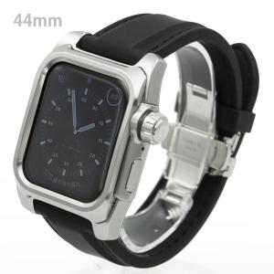 アップルウォッチ5&amp;4 44mm用 FACTRON Next for AppleWatch5 ステンレススチール316Lケース シリコンラバーバンド Series5&amp;4 44mm専用 FA-W-036