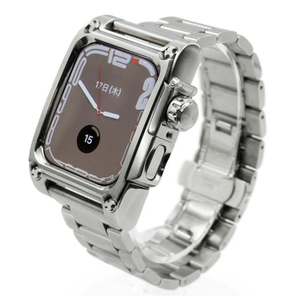 Apple Watch7,8用 サージカルステンレス316L削り出し 高級アップルウォッチケース F...