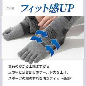 足を科学したスポーツの為の5本指ソックス 5本...の詳細画像3