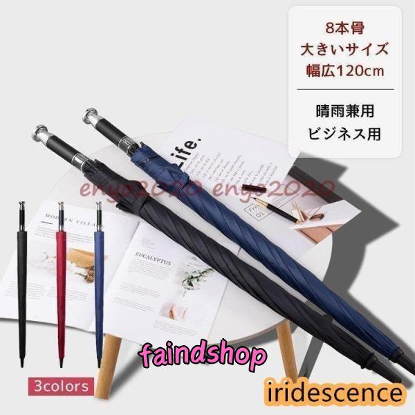 傘 晴雨兼用 ビジネス 通勤 自動開 8本骨 長傘 ゴルフ 男女兼用 紫外線 日焼け 日よけ レディ...
