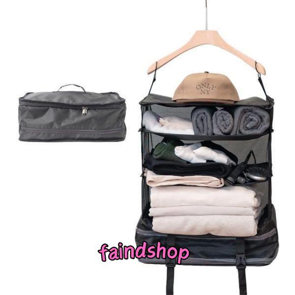 トラベルポーチ 吊り下げ 旅行 ポーチ 収納 トラベルケース パッキングポーチ 圧縮 衣類ラック ク...