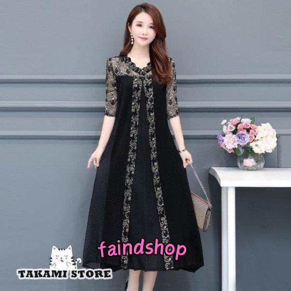 ドレス 結婚式 お呼ばれ ドレス 30代 40代 50代 パーティードレス 結婚式 二次会 ワンピー...