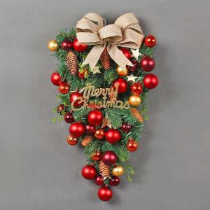 フラワーリース クリスマスリース 花輪 スワッ...の詳細画像1