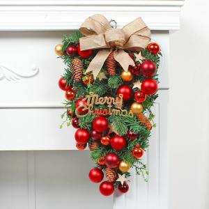 フラワーリース クリスマスリース 花輪 スワッ...の詳細画像2