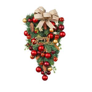 フラワーリース クリスマスリース 花輪 スワッ...の詳細画像5