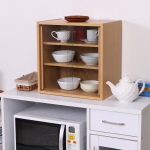 ミニ 食器棚 幅43cm キッチン収納 キッチ...の詳細画像1