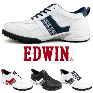 EDWIN スパイクレスシューズ 軽量 耐防滑 スニーカー トレーニング ウォーキング 紐靴 紳士靴 メンズ EDIWN edm462 　