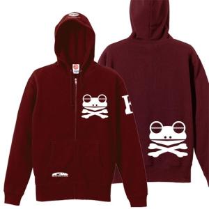 ドクロ おもしろ カエル パーカー ジップアップ...の商品画像