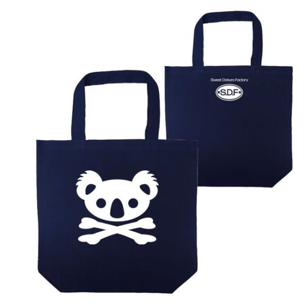 ドクロ おもしろ コアラ トートバッグ こあドクロ ネイビー コアラ